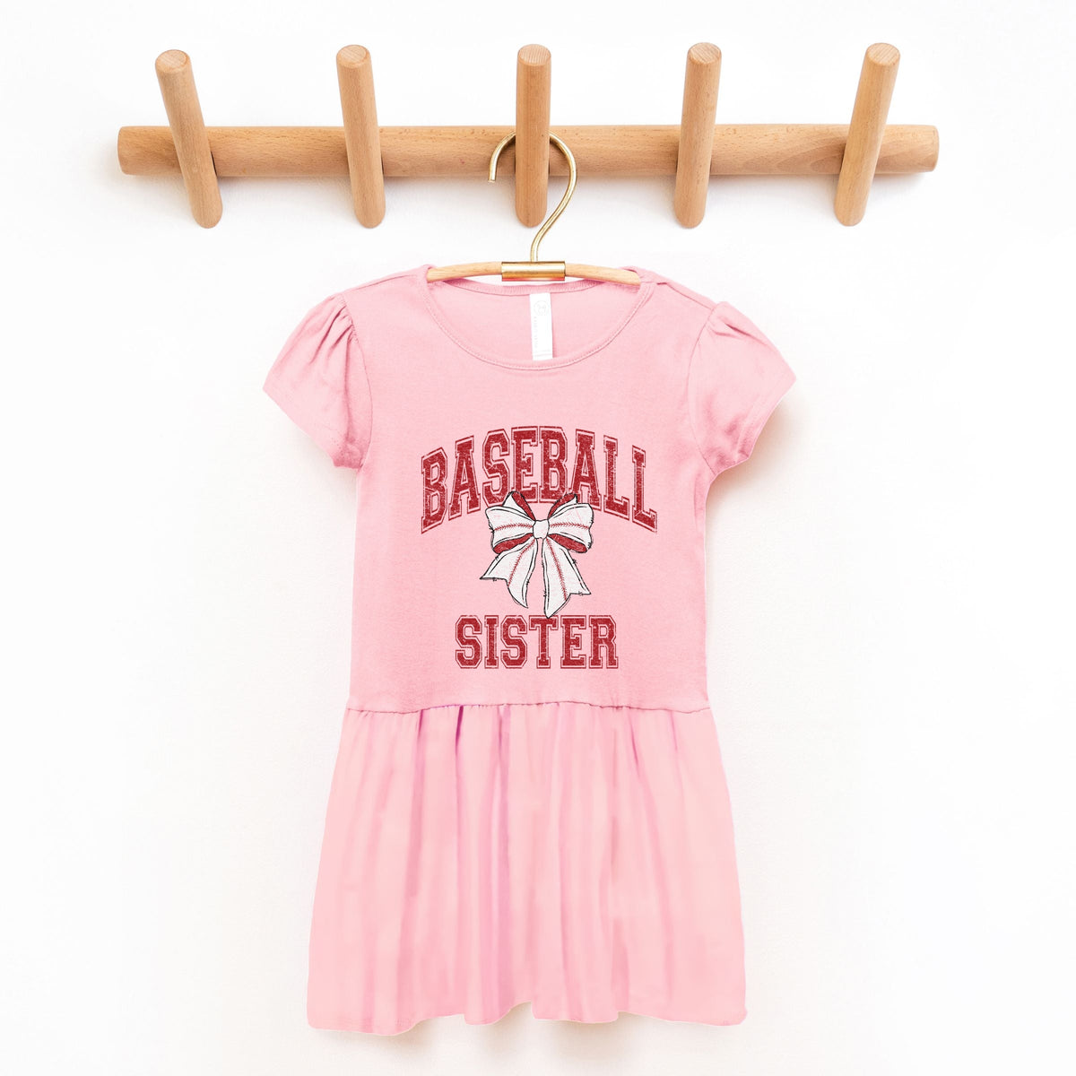 Baseball Sister Coquette - Toddler Graphic Dress