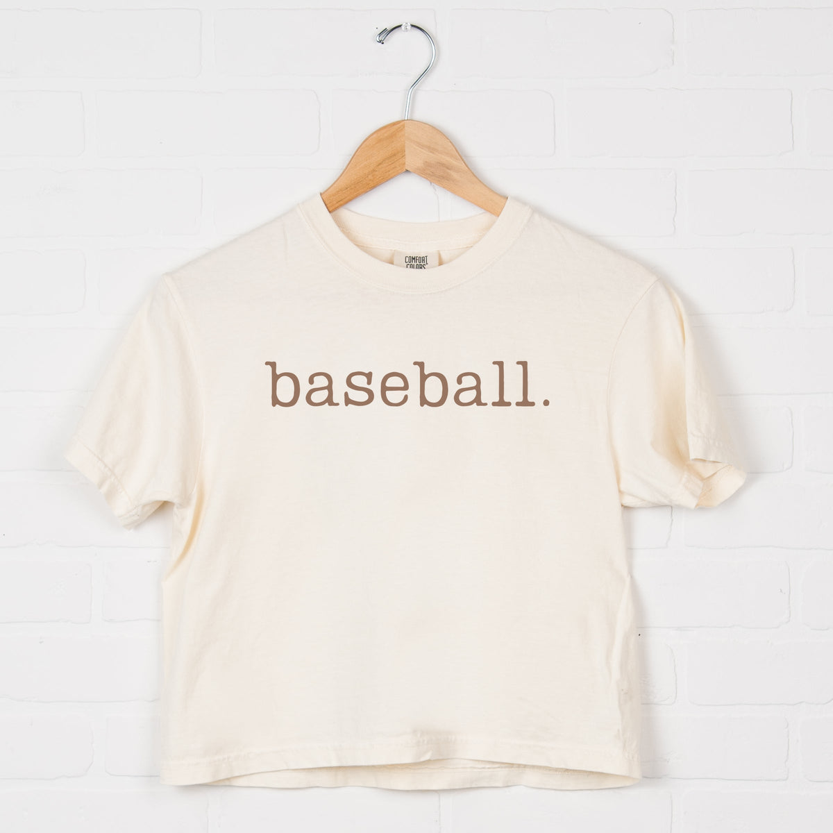 Baseball Typewriter - Women's Boxy Crop Top Graphic T-Shirt