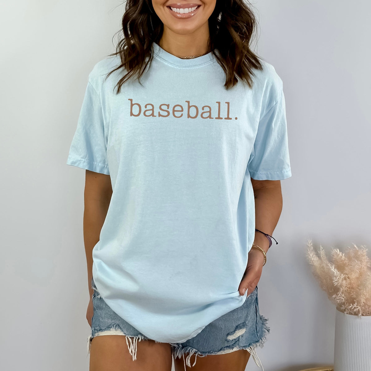 Baseball Typewriter - Women's Garment Dyed Graphic T-Shirt