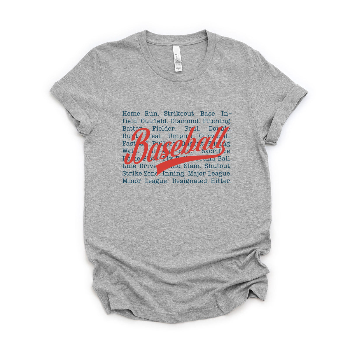 Baseball Words Stacked - Women's Short Sleeve Graphic T-Shirt