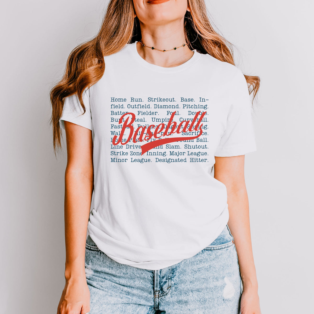Baseball Words Stacked - Women's Short Sleeve Graphic T-Shirt
