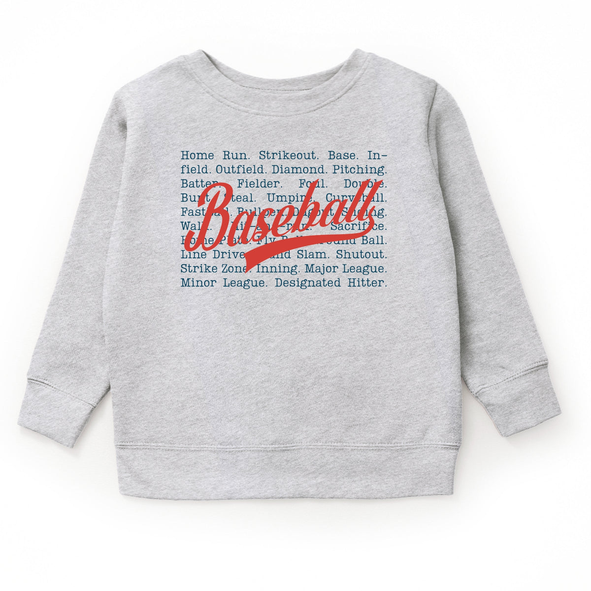 Baseball Words Stacked - Youth Graphic Sweatshirt