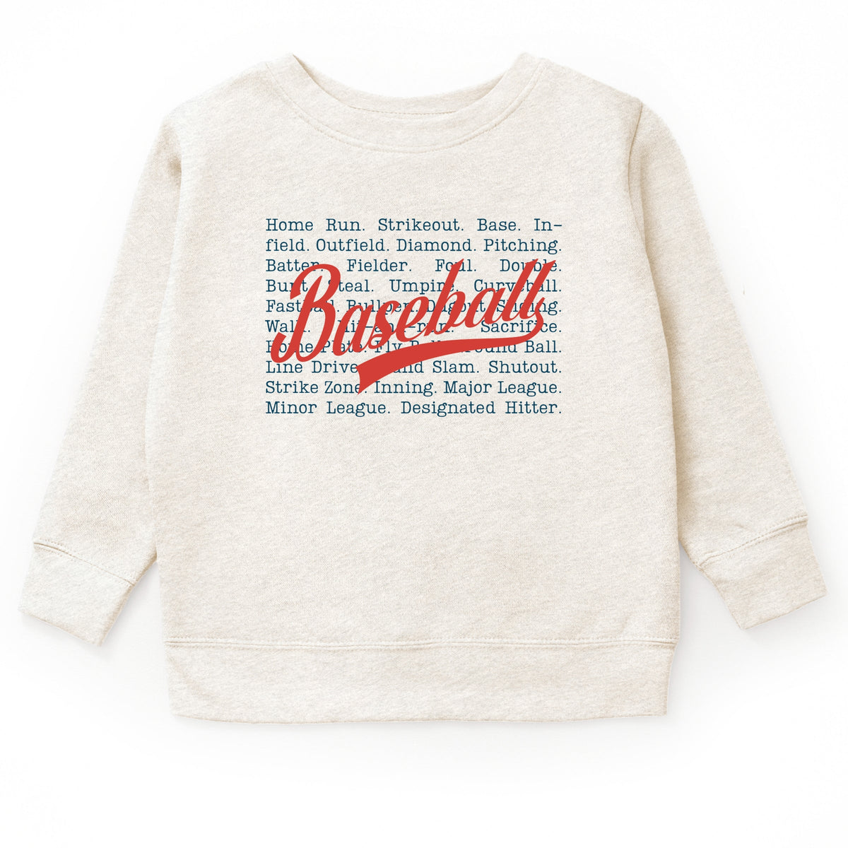 Baseball Words Stacked - Youth Graphic Sweatshirt