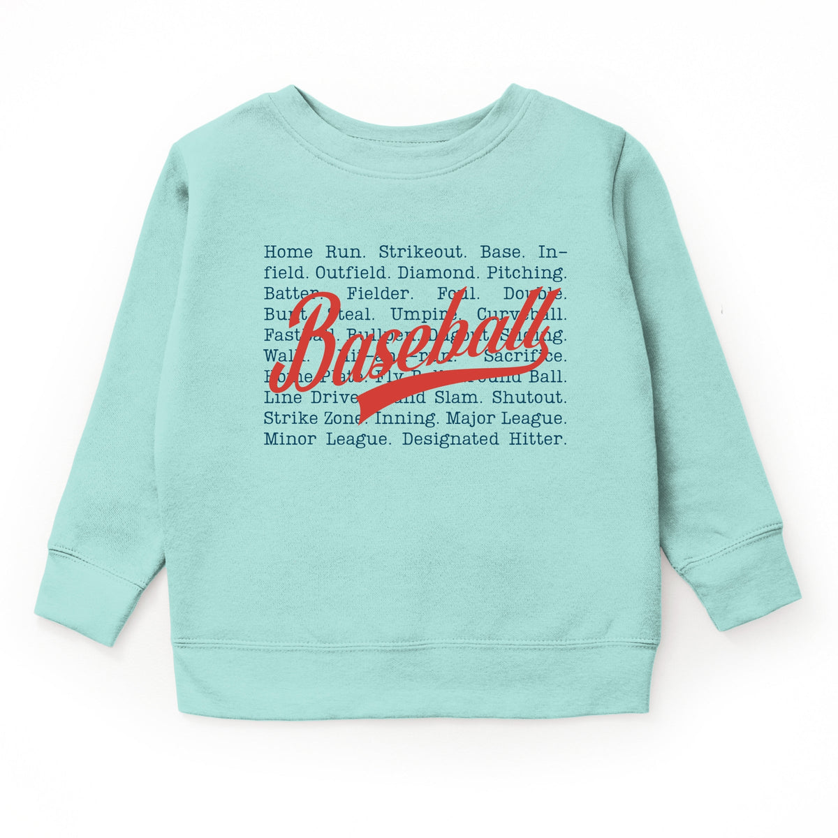 Baseball Words Stacked - Youth Graphic Sweatshirt