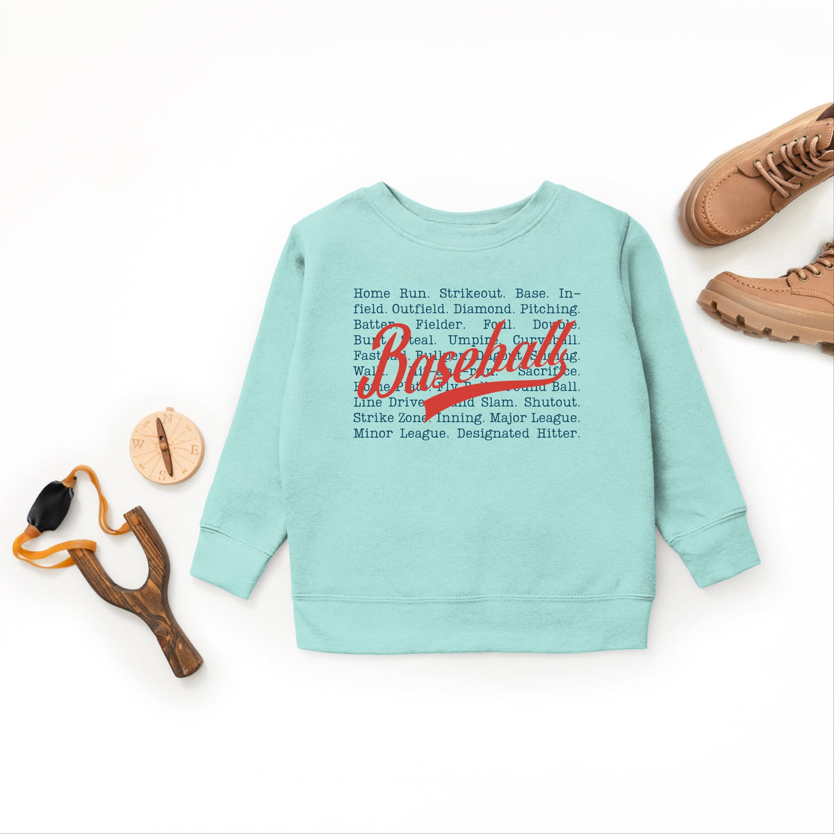 Baseball Words Stacked - Youth Graphic Sweatshirt