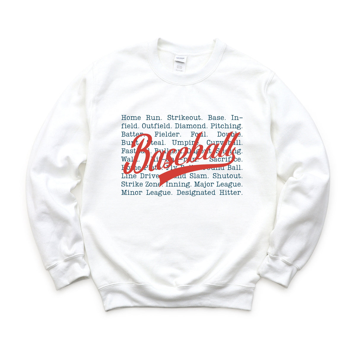 Baseball Words Stacked - Women's Graphic Sweatshirt