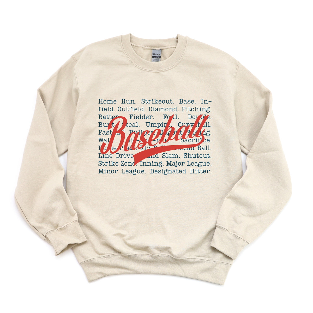 Baseball Words Stacked - Women's Graphic Sweatshirt