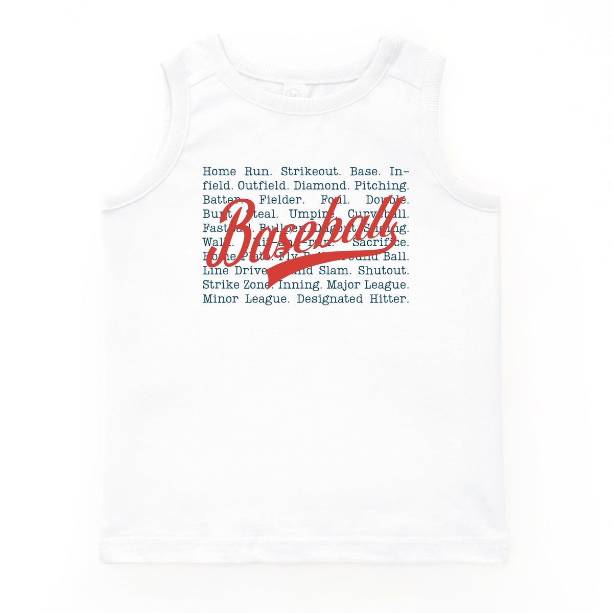 Baseball Words Stacked - Youth Tank Top