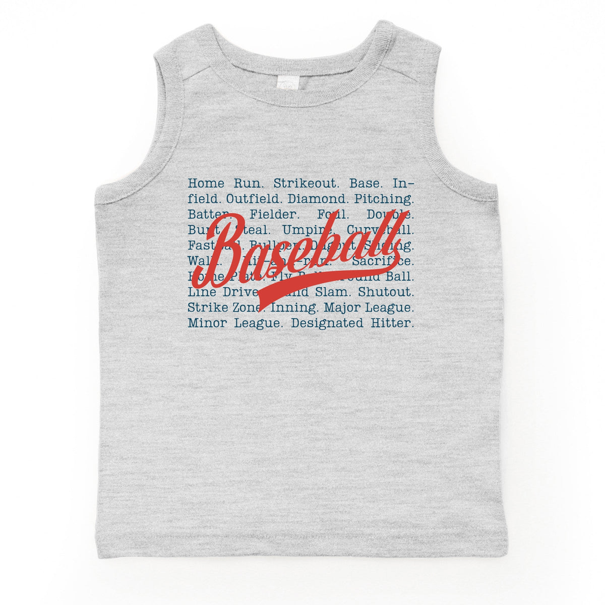 Baseball Words Stacked - Youth Tank Top
