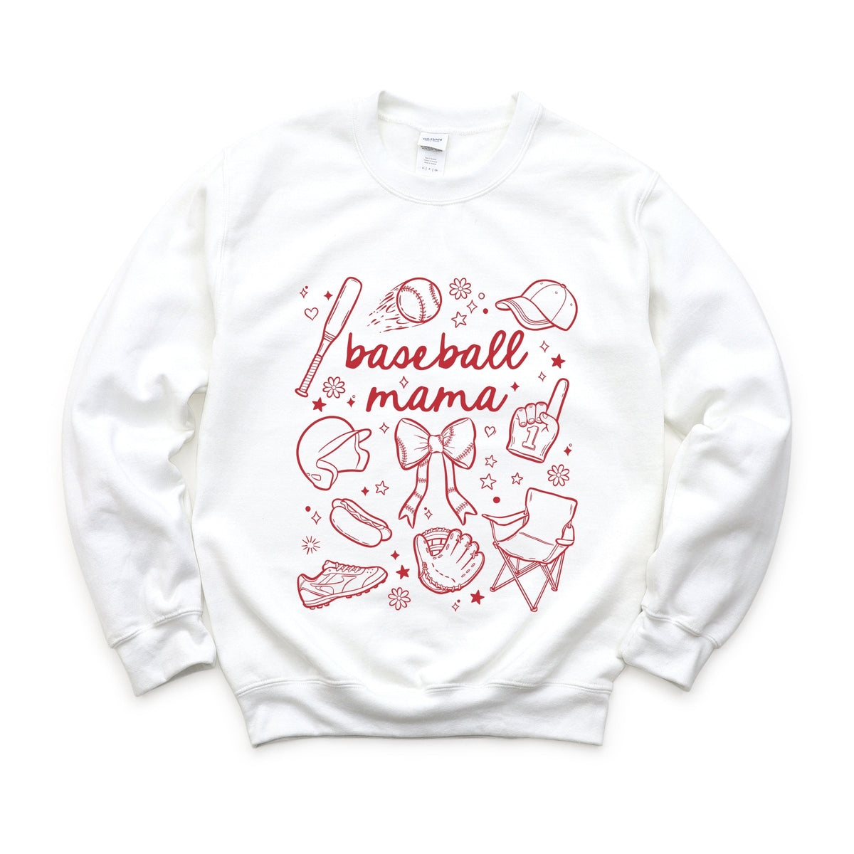 Baseball Mama Sketched Collage - Women's Graphic Sweatshirt