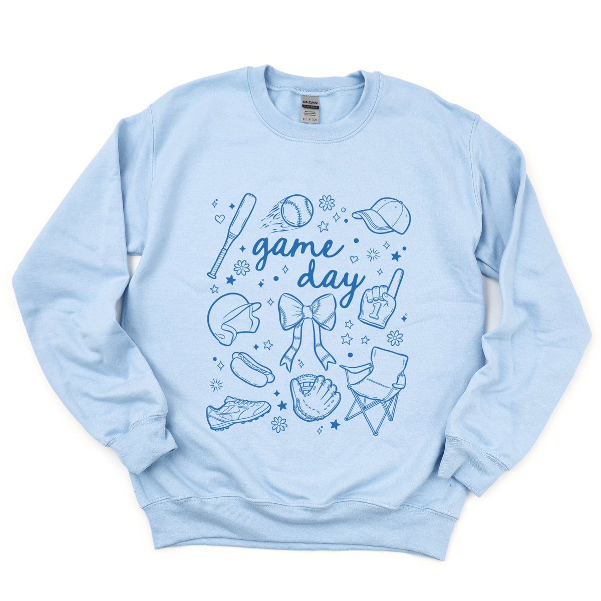 Baseball Game Day Sketched Collage - Women's Graphic Sweatshirt