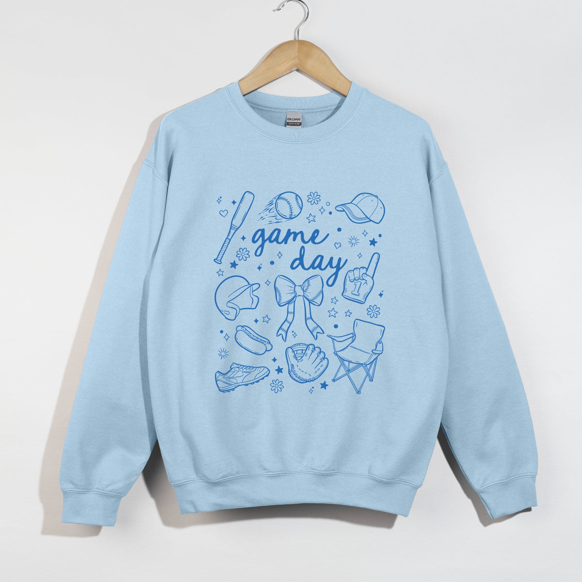 Baseball Game Day Sketched Collage - Women's Graphic Sweatshirt