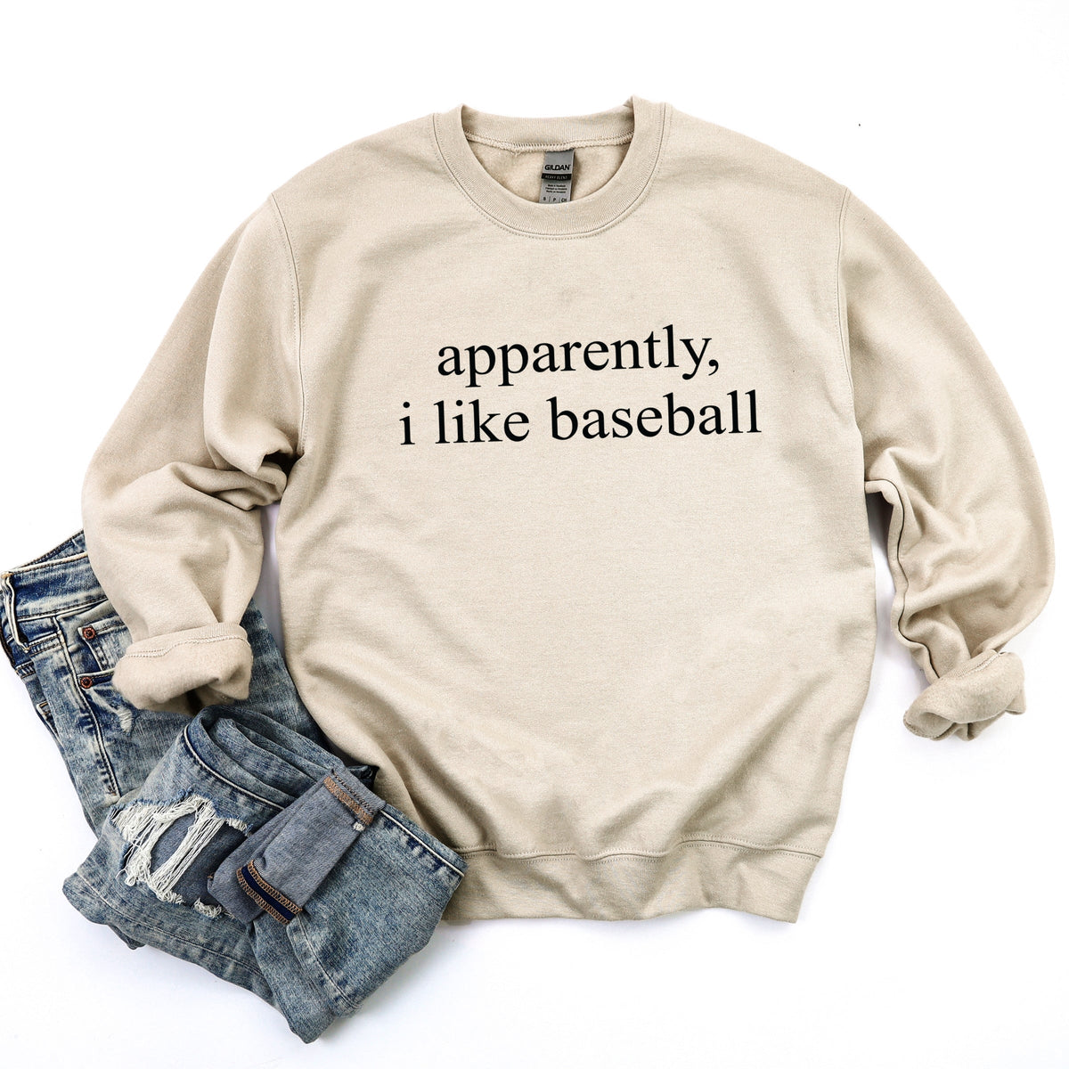Apparently, I Like Baseball - Women's Graphic Sweatshirt
