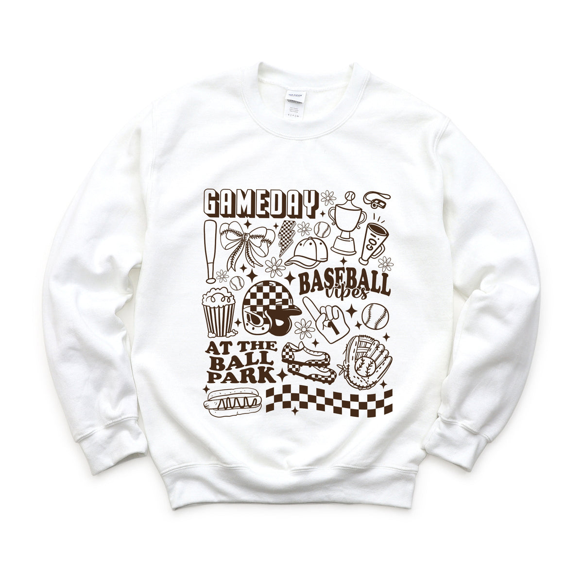 Gameday Baseball Vibes Collage - Women's Graphic Sweatshirt