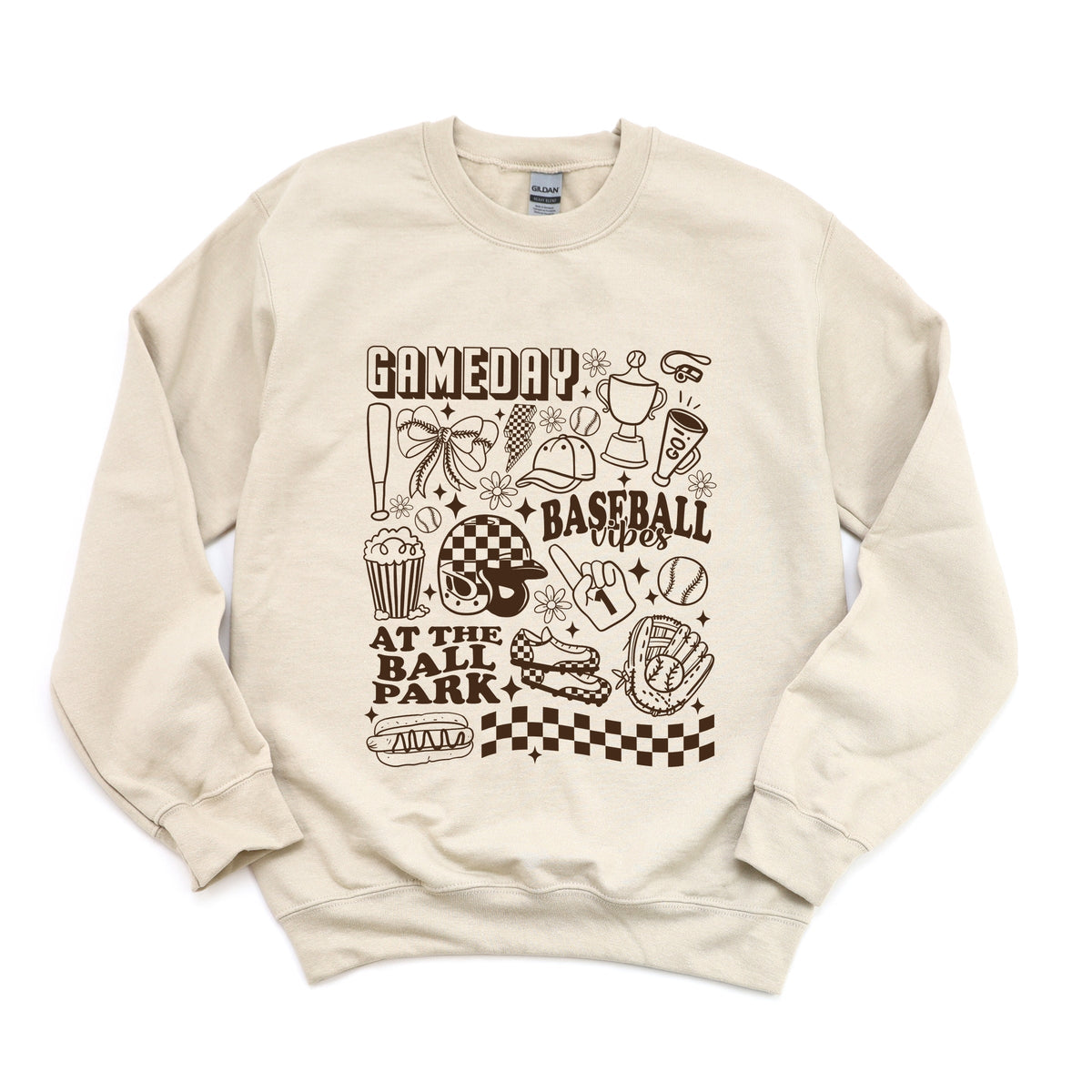 Gameday Baseball Vibes Collage - Women's Graphic Sweatshirt