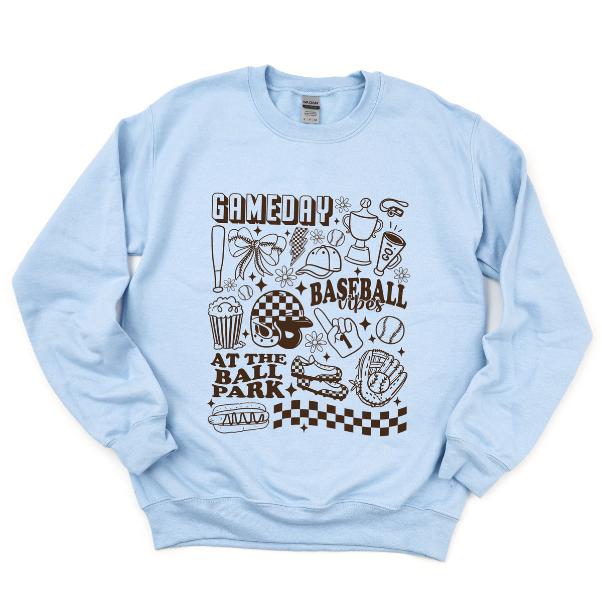 Gameday Baseball Vibes Collage - Women's Graphic Sweatshirt