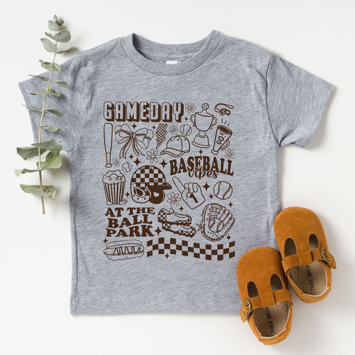 Gameday Baseball Vibes Collage - Toddler Short Sleeve Graphic T-Shirt