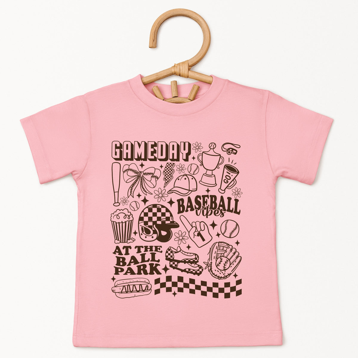 Gameday Baseball Vibes Collage - Toddler Short Sleeve Graphic T-Shirt