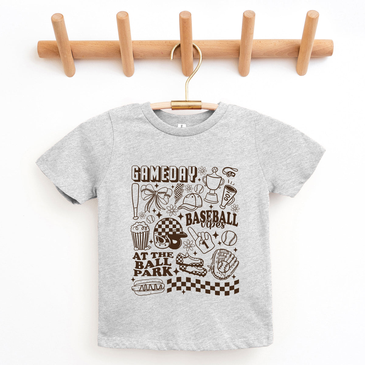 Gameday Baseball Vibes Collage - Youth Short Sleeve Graphic T-Shirt