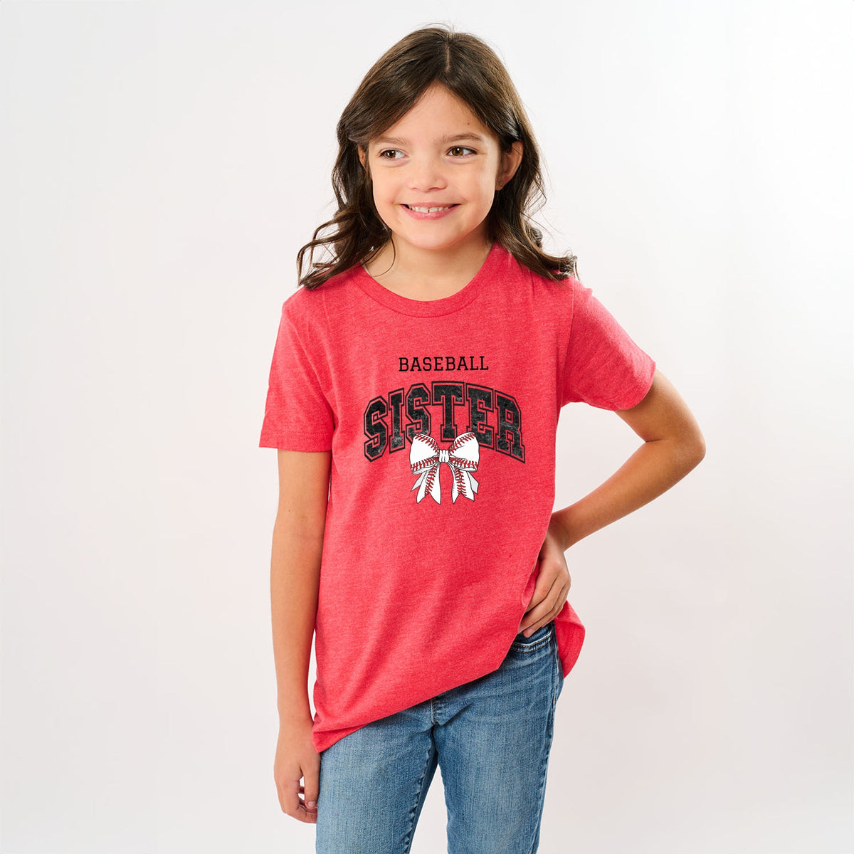 Baseball Sister Varsity Coquette - Youth Short Sleeve Graphic T-Shirt