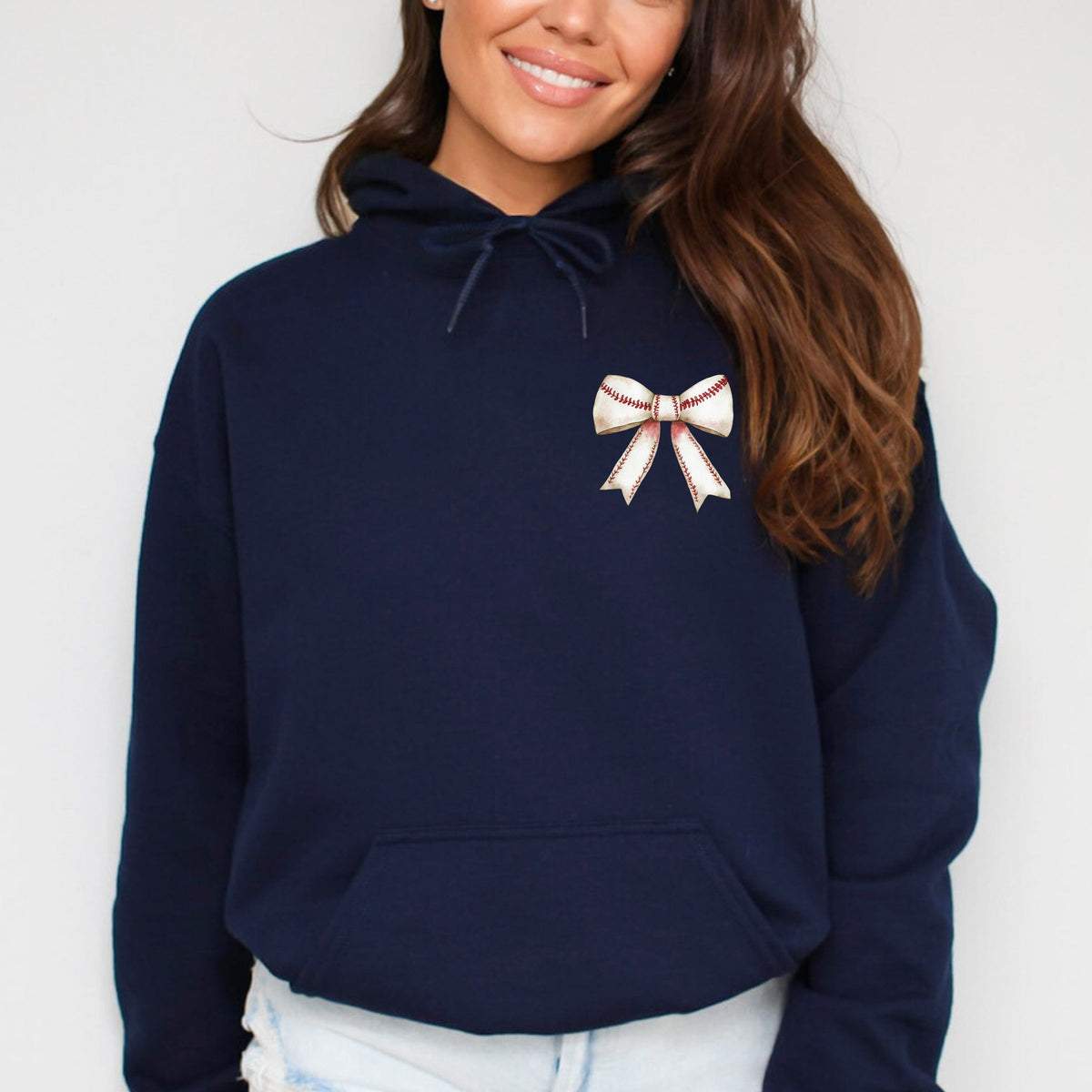 Baseball Game Day Stacked Coquette Front and Back Design - Women's Graphic Hoodie