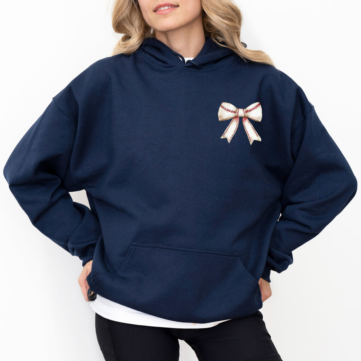 Baseball Game Day Stacked Coquette Front and Back Design - Women's Graphic Hoodie