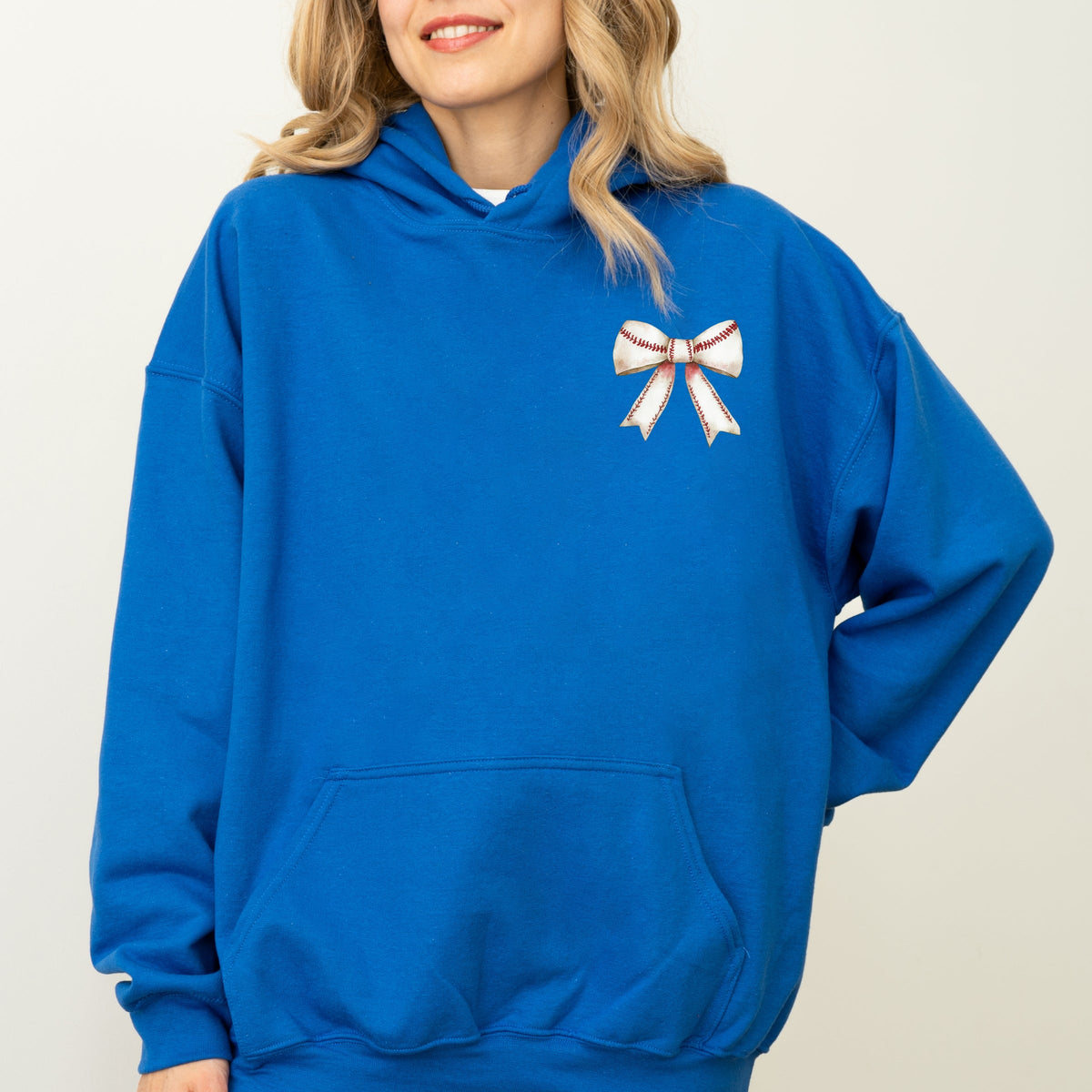 Baseball Game Day Stacked Coquette Front and Back Design - Women's Graphic Hoodie