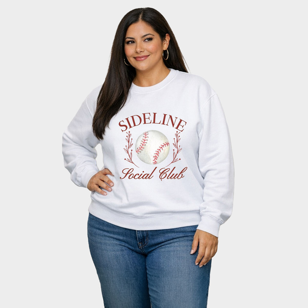 Baseball Sideline Social Club - Women's Plus Sized Graphic Sweatshirt