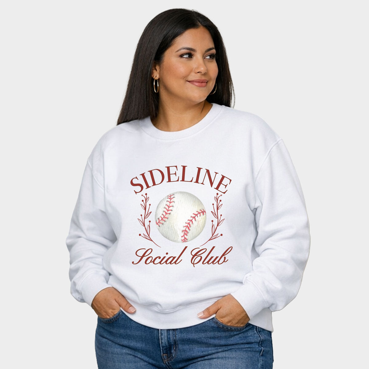 Baseball Sideline Social Club - Women's Plus Sized Graphic Sweatshirt