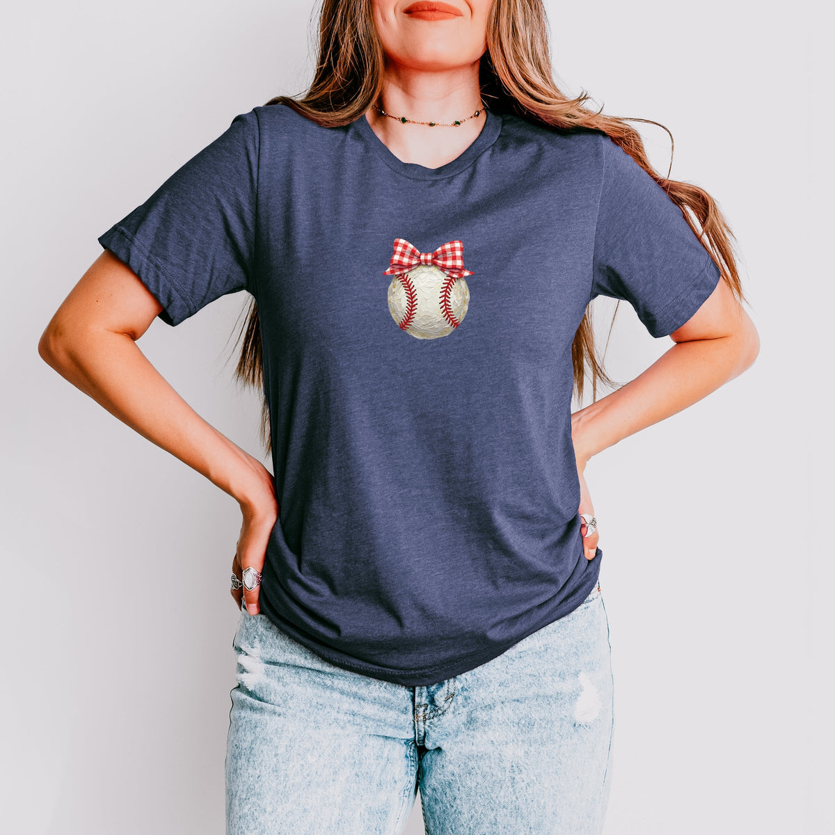 Baseball Bow Faux Paint - Women's Short Sleeve Graphic T-Shirt