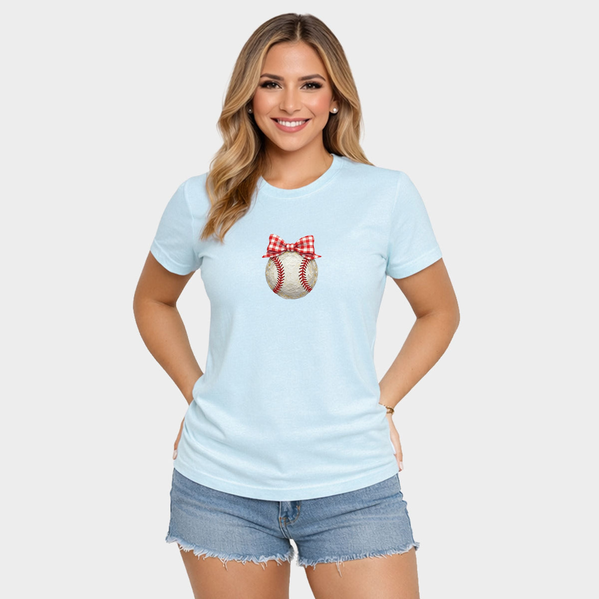 Baseball Bow Faux Paint - Women's Short Sleeve Graphic T-Shirt