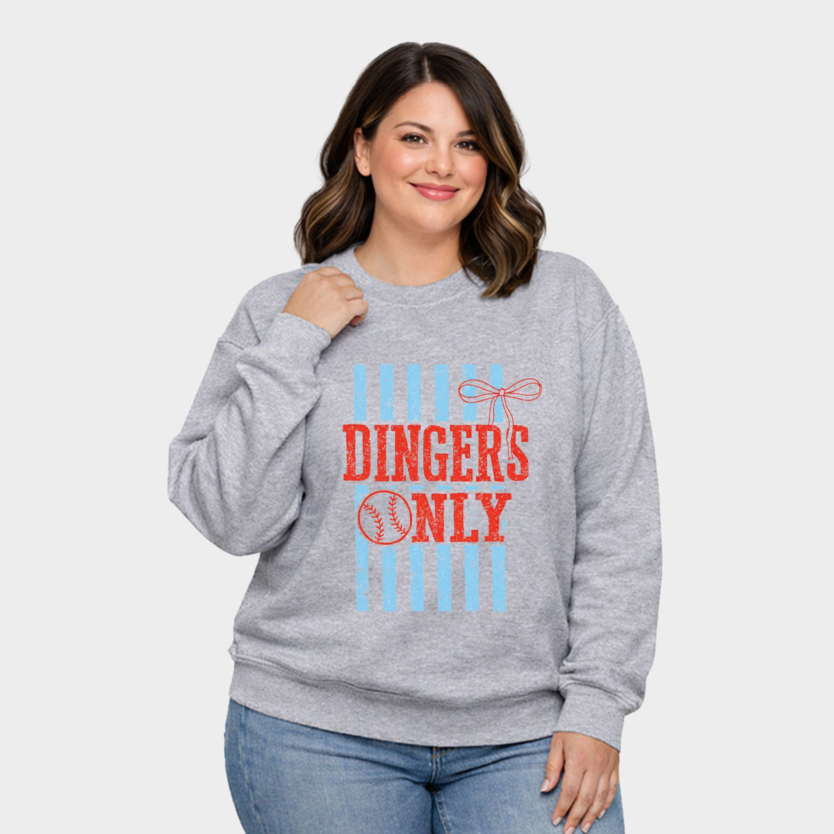 Dingers Only Stripes -  Women's Plus Sized Graphic Sweatshirt
