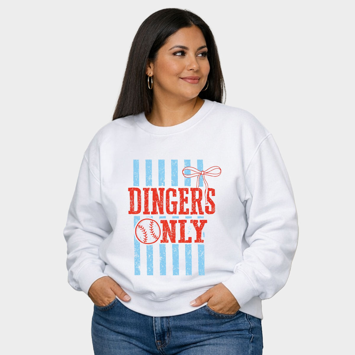 Dingers Only Stripes -  Women's Plus Sized Graphic Sweatshirt