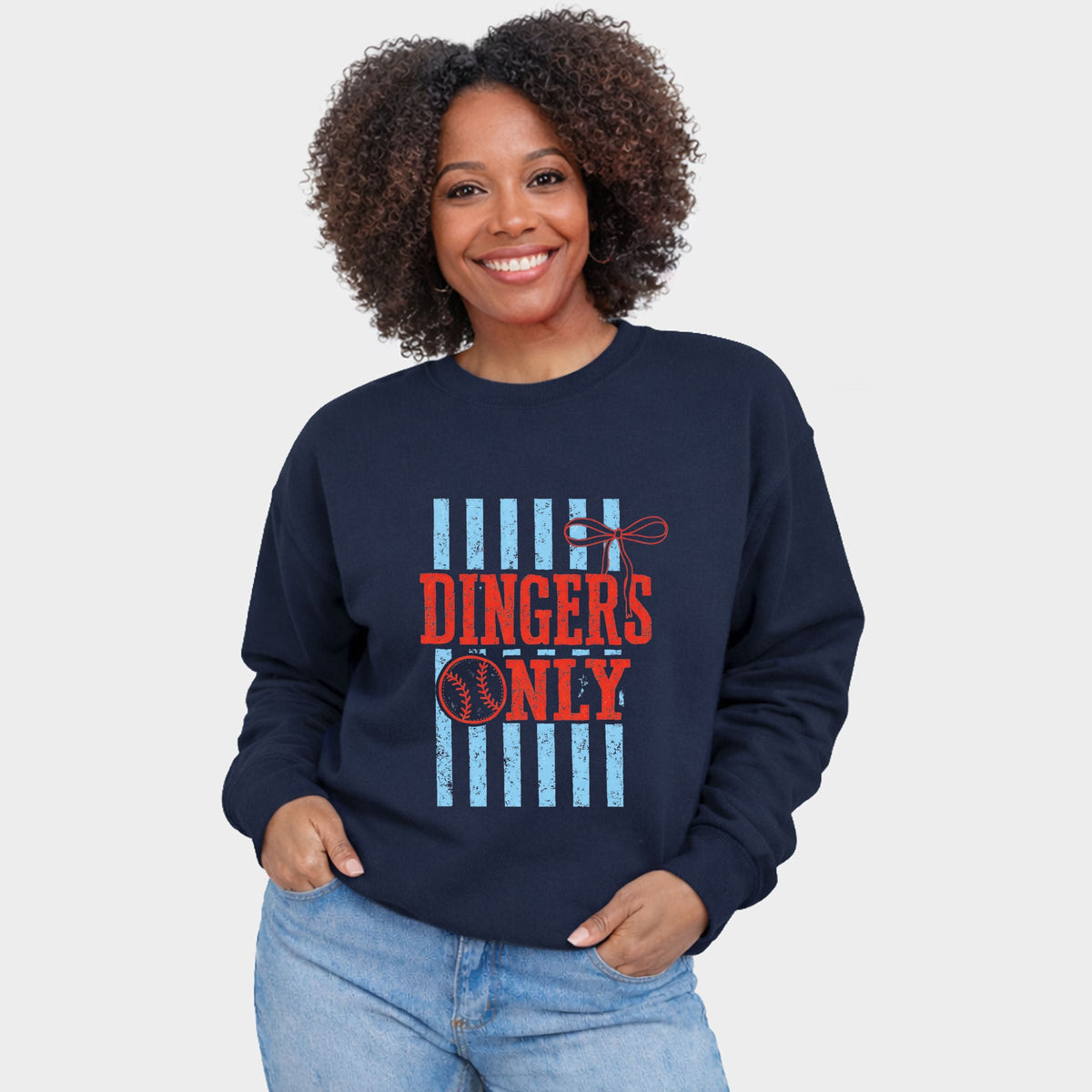 Dingers Only Stripes - Women's Graphic Sweatshirt