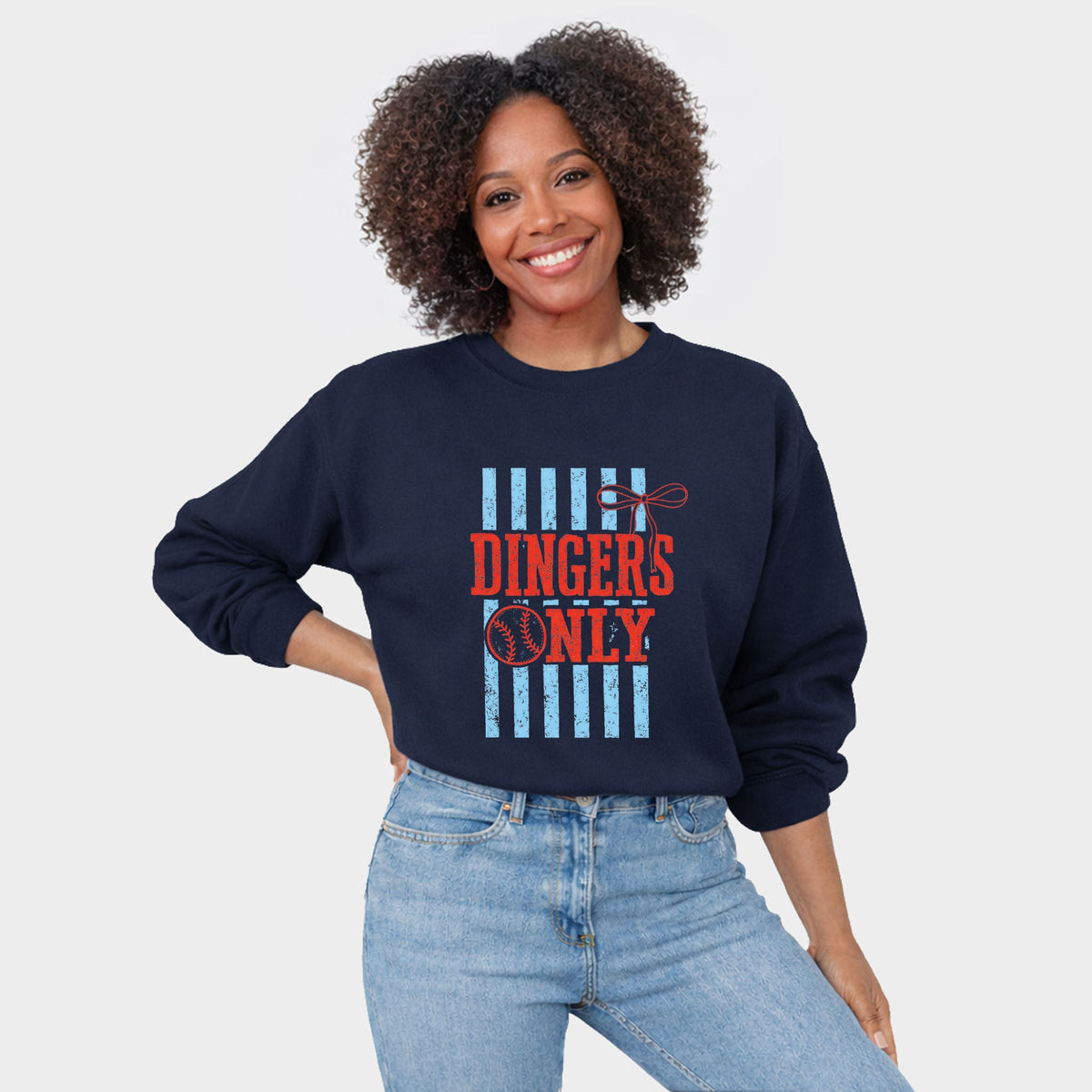 Dingers Only Stripes - Women's Graphic Sweatshirt