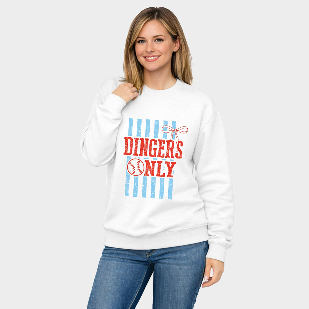 Dingers Only Stripes - Women's Graphic Sweatshirt
