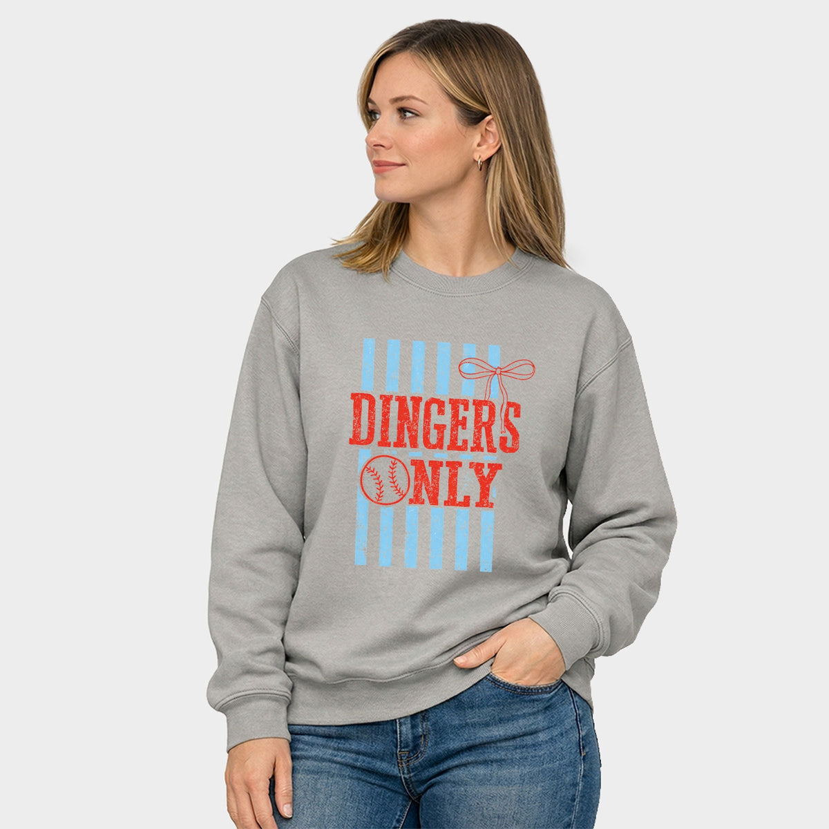 Dingers Only Stripes - Women's Graphic Sweatshirt