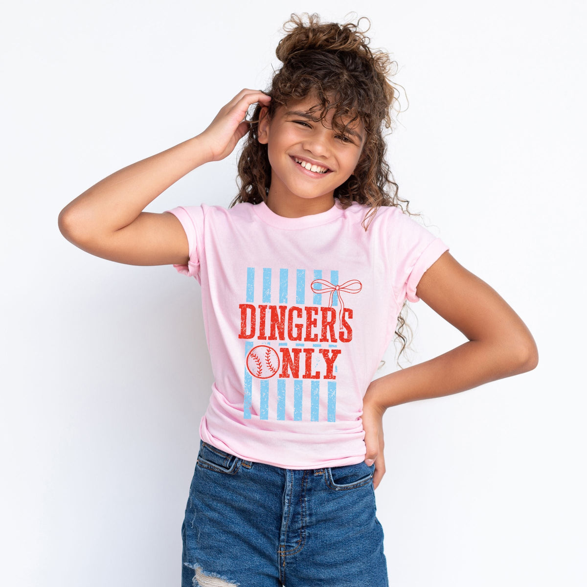 Dingers Only Stripes - Youth Short Sleeve Graphic T-Shirt