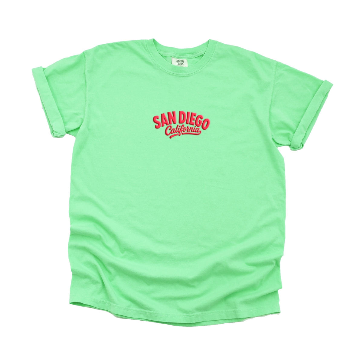 San Diego Vibrant Puff Print - Women's Garment Dyed Graphic T-Shirt