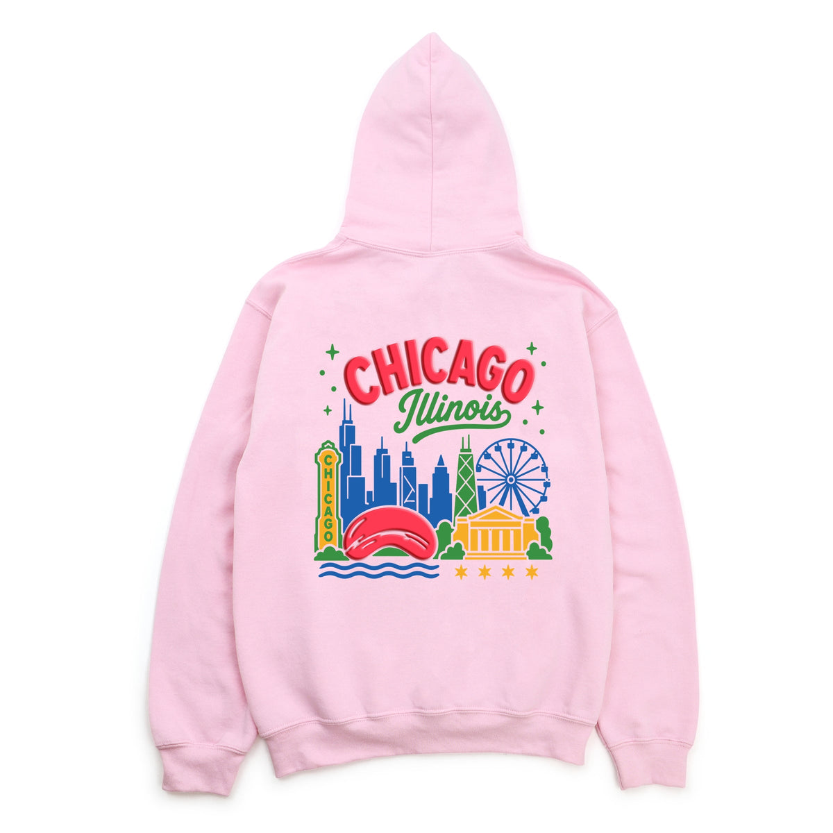 Chicago Vibrant Puff Print - Women's Graphic Hoodie