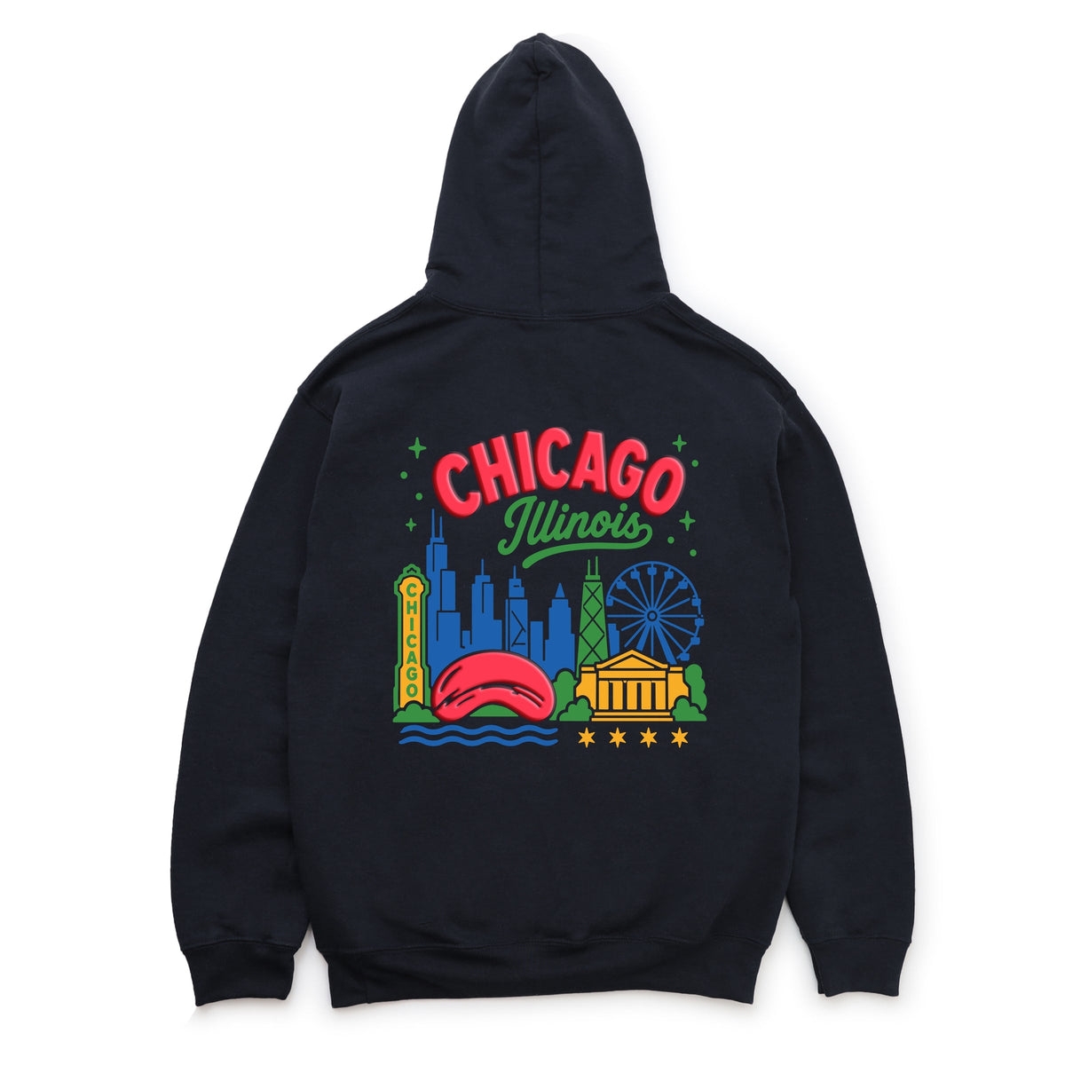 Chicago Vibrant Puff Print - Women's Graphic Hoodie