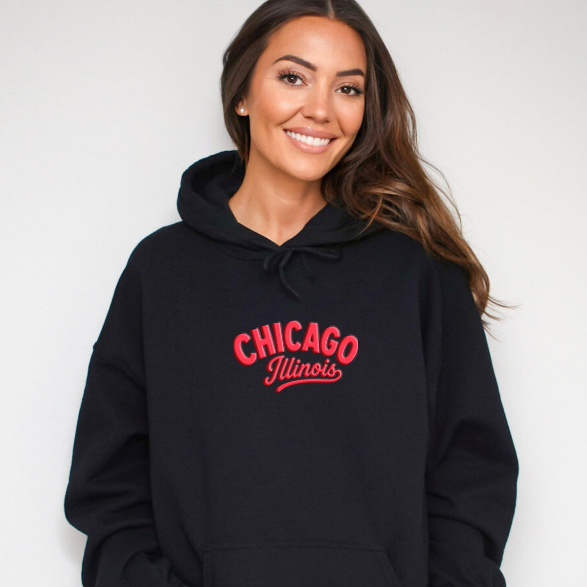 Chicago Vibrant Puff Print - Women's Graphic Hoodie