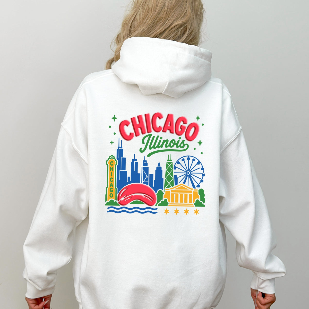 Chicago Vibrant Puff Print - Women's Graphic Hoodie