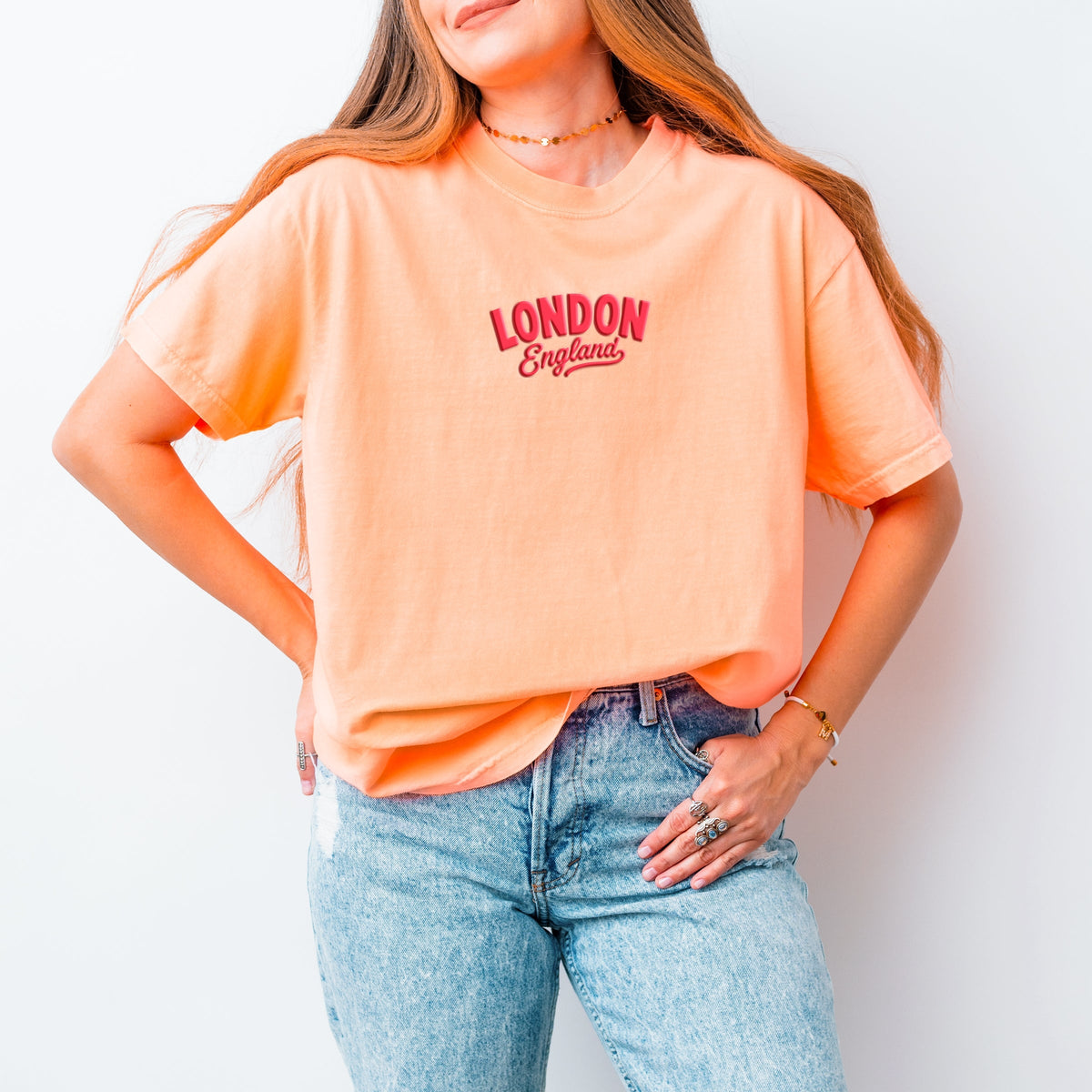London Vibrant Puff Print - Women's Garment Dyed Graphic T-Shirt