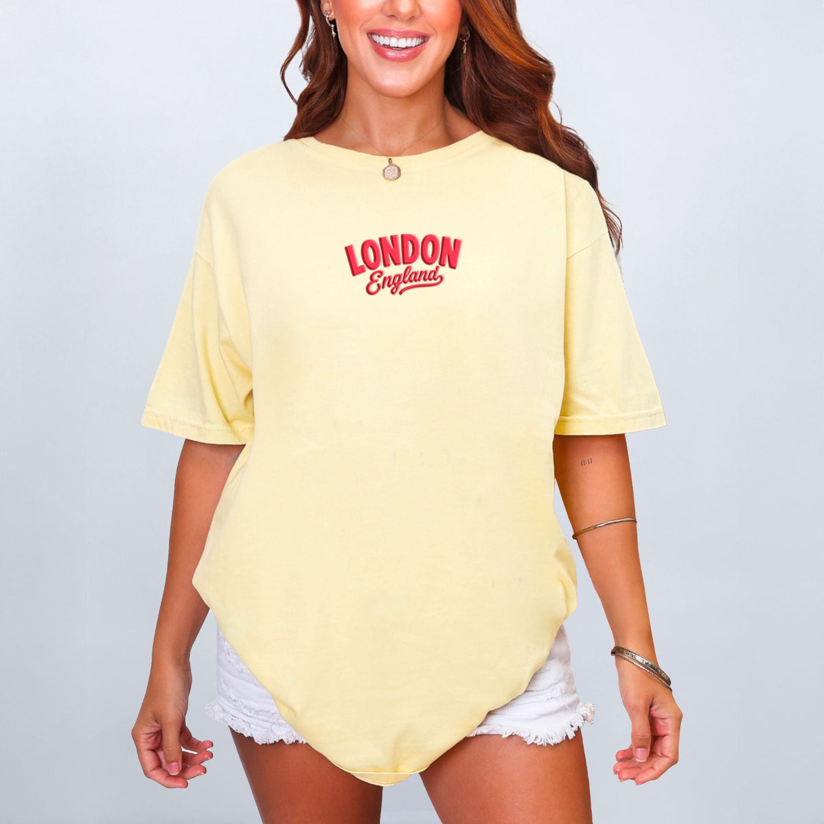 London Vibrant Puff Print - Women's Garment Dyed Graphic T-Shirt