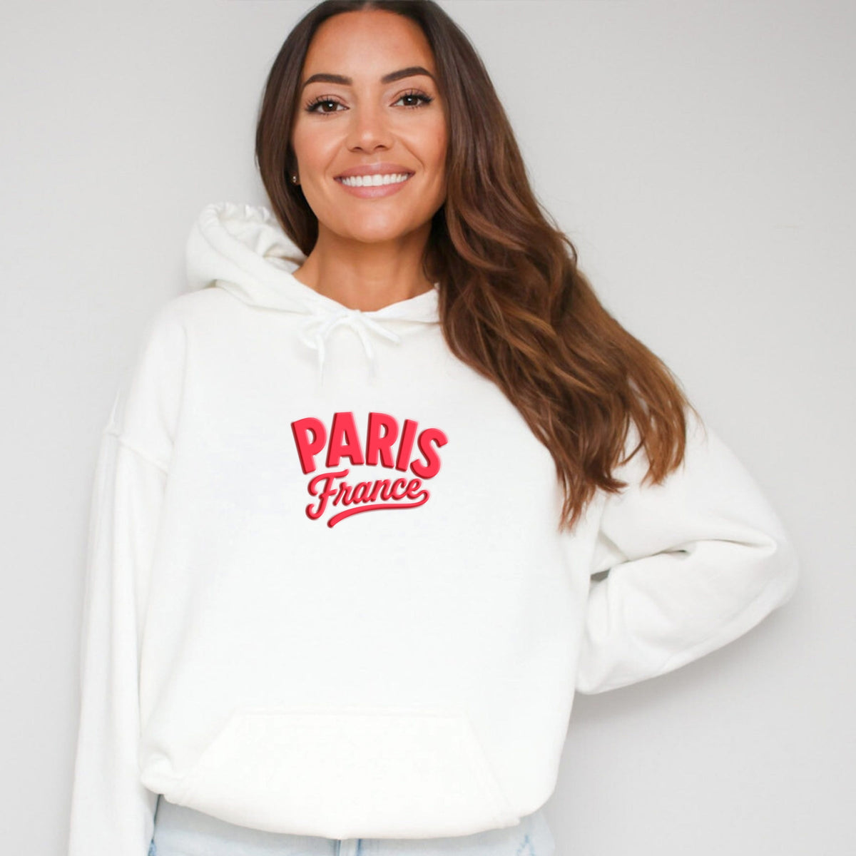 Paris Vibrant Puff Print - Women's Graphic Hoodie