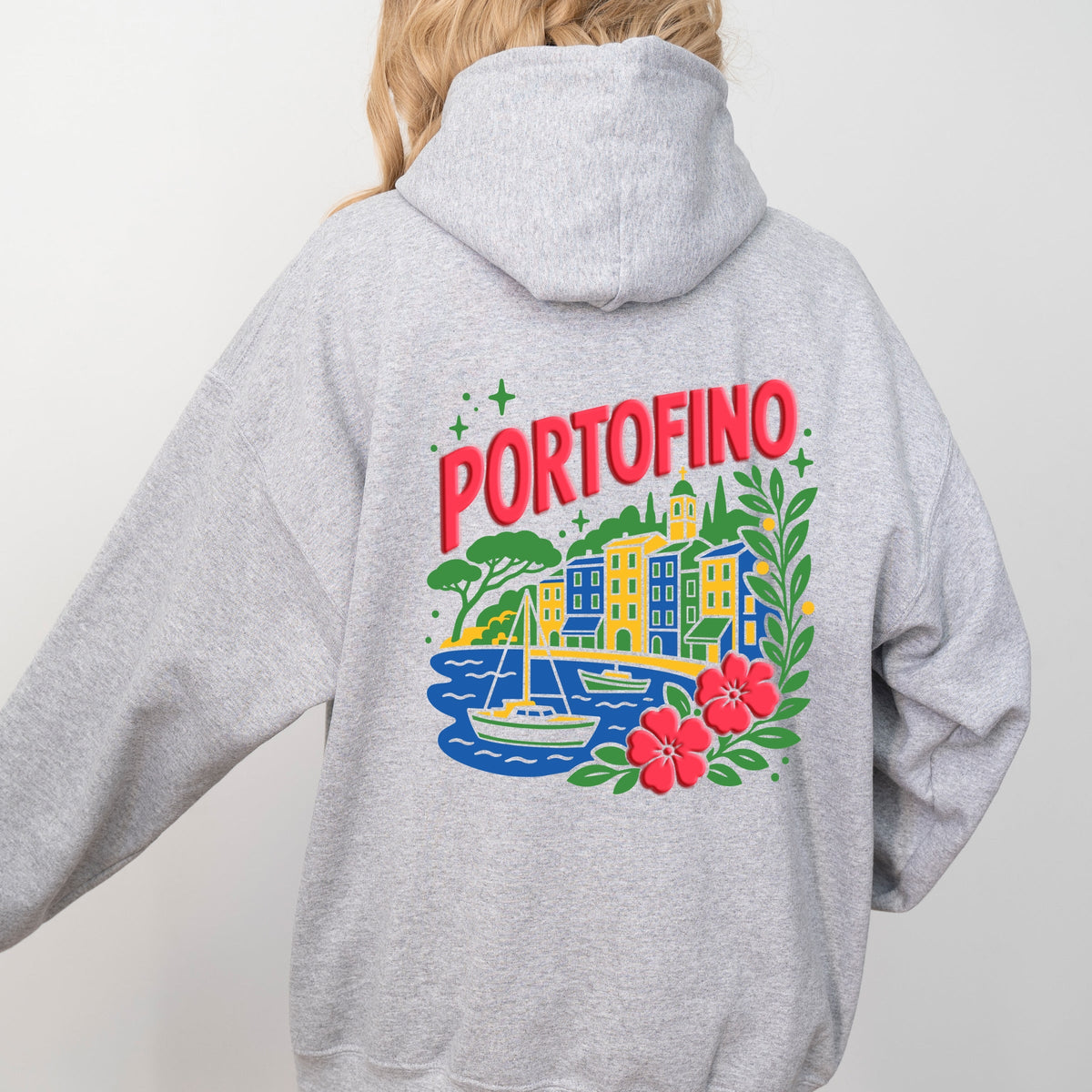 Portofino Vibrant Puff Print - Women's Graphic Hoodie