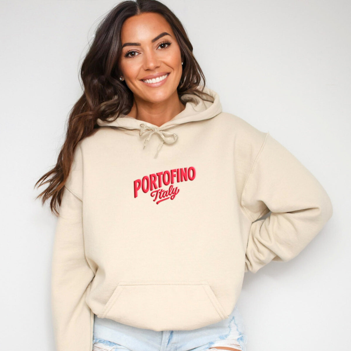 Portofino Vibrant Puff Print - Women's Graphic Hoodie