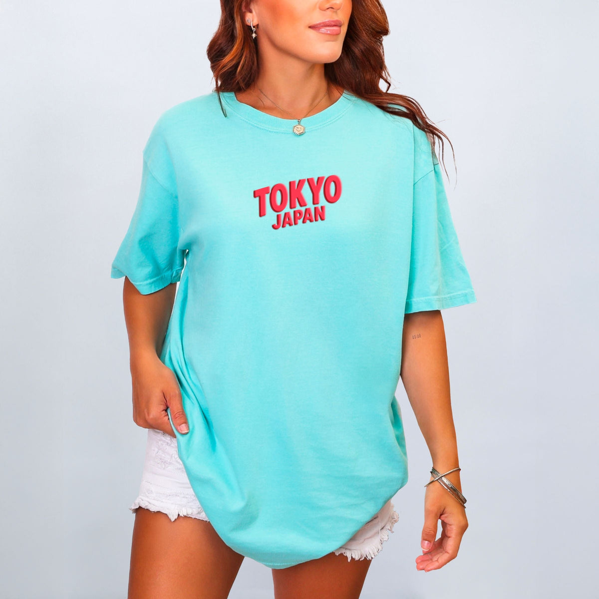Tokyo Vibrant Puff Print - Women's Garment Dyed Graphic T-Shirt