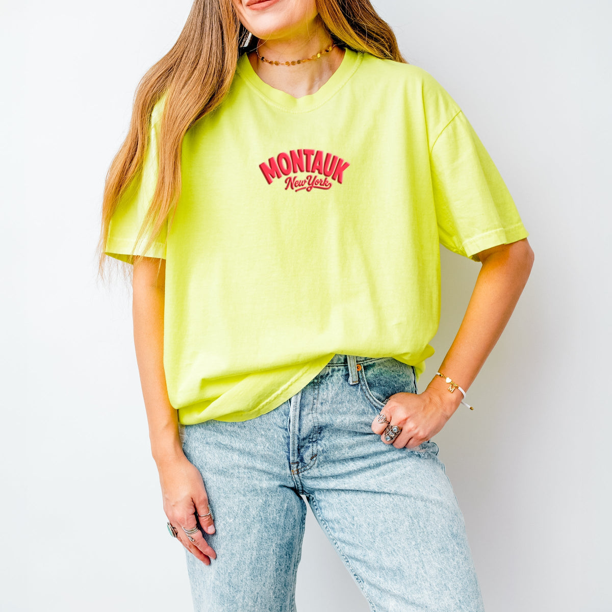 Montauk Vibrant Puff Print - Women's Garment Dyed Graphic T-Shirt